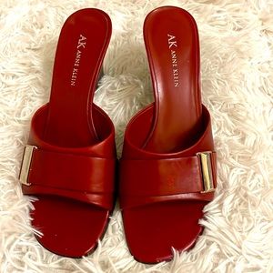 Anne Klein wedge red sandal 7.5M